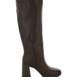 Genn-Align Leather Round Toe Knee-High Boots