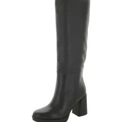 Genn-Align Leather Round Toe Knee-High Boots