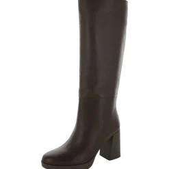 Genn-Align Leather Round Toe Knee-High Boots