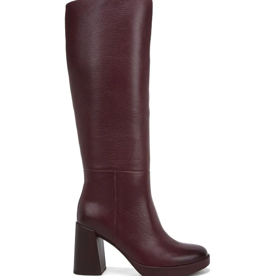Genn-Align Leather Round Toe Knee-High Boots