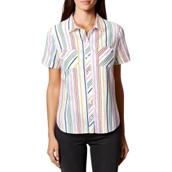 Getaway Camp Shirt Pocket Cotton Button-Down Top