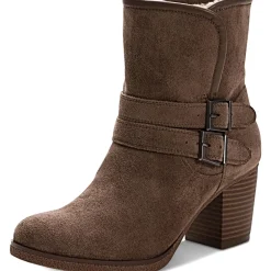 Gigii Faux Fur Lined Faux Suede Ankle Boots