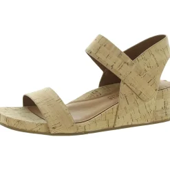 Gisele Two Band Leather Wedge Sandals