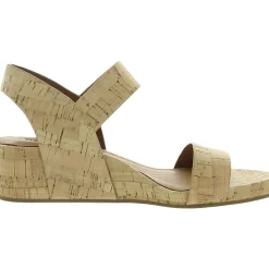 Gisele Two Band Leather Wedge Sandals