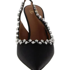 Giselle 90 Pointed Toe Stretch Slingback Heels