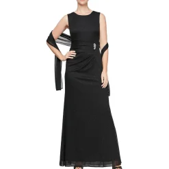 Glitter 2-PC Shawl Evening Dress