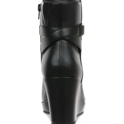 Gloria Belted Faux Leather Wedge Boots