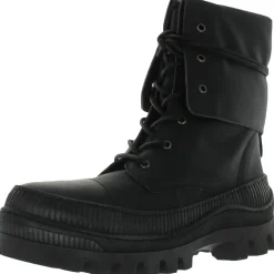 Goldie Leather Over The Ankle Combat & Lace-up Boots