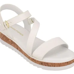 Grandie Faux Leather Adjustable Wedge Sandals