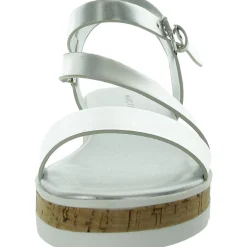 Grandie Faux Leather Adjustable Wedge Sandals