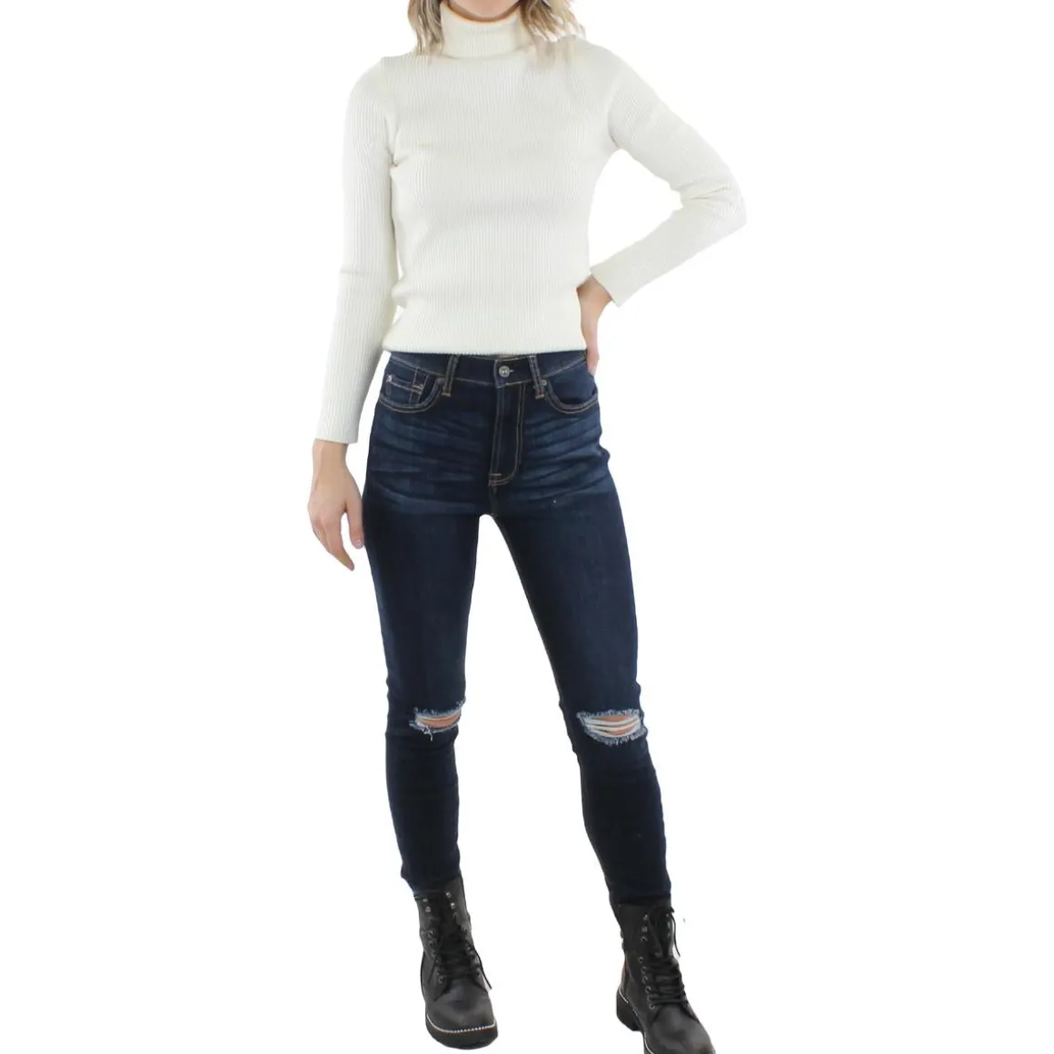 Gwenvere Distressed Ankle Skinny Jeans