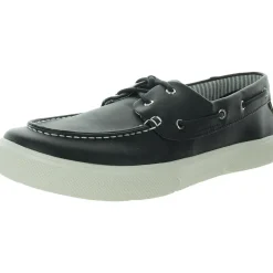 Halyard 2-Eye Lace-Up Faux Leather Boat Shoes