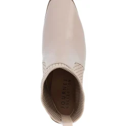 Harlowe Knit Faux Leather Ankle Boots