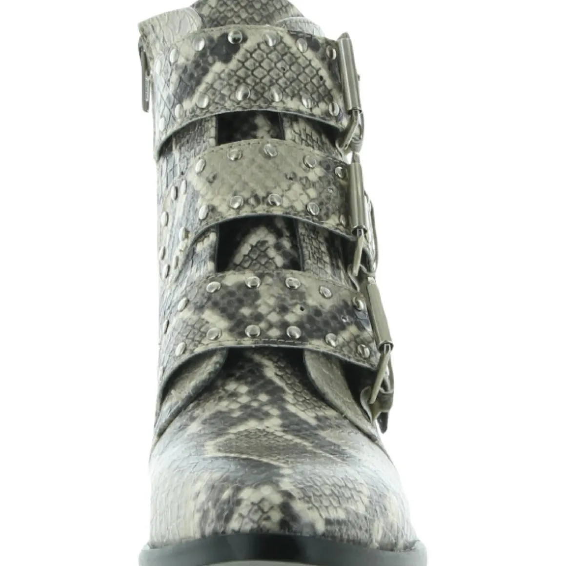 Harmon Faux Leather Snake Print Ankle Boots