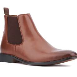 HARRISON Stretch Faux Leather Chelsea Boots