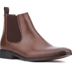 HARRISON Stretch Faux Leather Chelsea Boots
