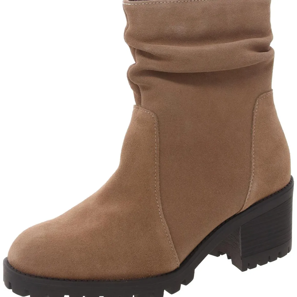 Hattie Faux Suede/Leather Casual Ankle Boots