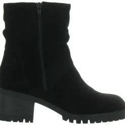 Hattie Faux Suede/Leather Casual Ankle Boots