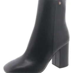 Hazel Faux Leather Block Heel Booties