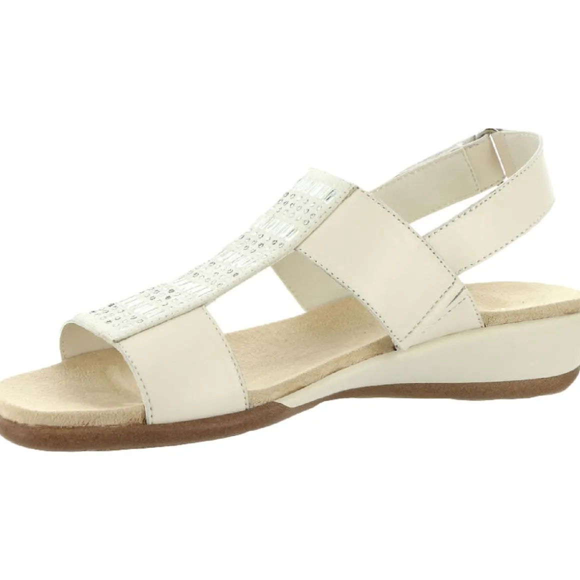 Hazel Leather Embellished Flat Sandals