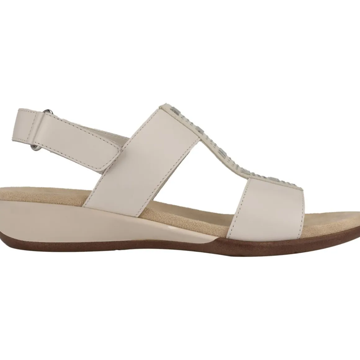 Hazel Leather Embellished Flat Sandals