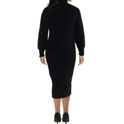 Heart Neckline Turtleneck Comfy Sweaterdress