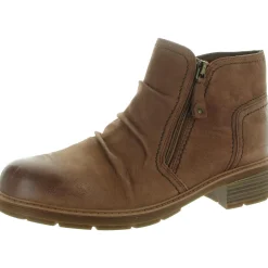 Hearth Dove Zipper Faux Leather Booties