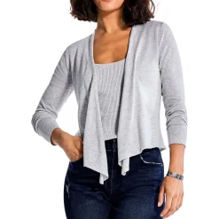 Heathered Open Front Cardigan Sweater