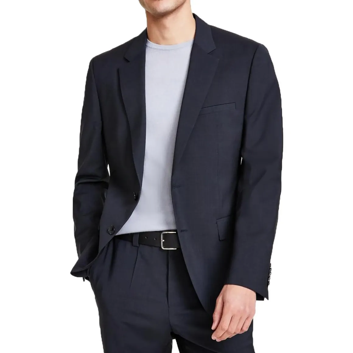 Heathered Wool Two-Button Blazer