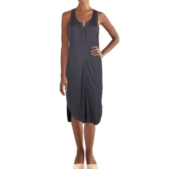 Henley Casual Midi Shift Dress