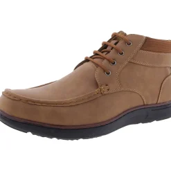 Hertel 01 Faux Leather Lace Up Chukka Boots