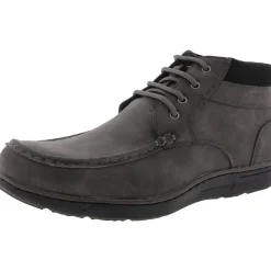 Hertel Lace-Up Faux Leather Chukka Boots