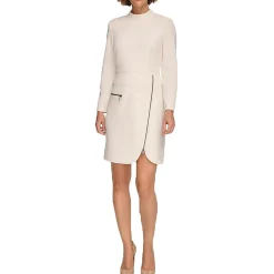 High Neck Long Sleeve Sheath Dress