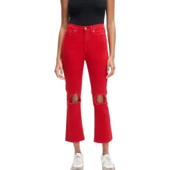 High Rise Destroyed Slim Jeans