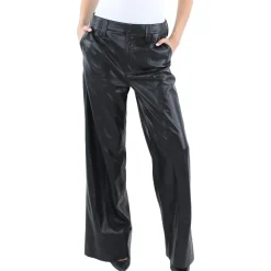 High Rise Faux Leather Wide Leg Pants