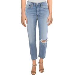 High Rise Light Wash Ankle Jeans