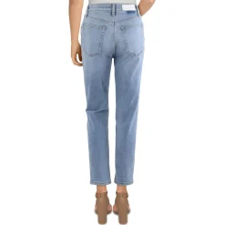 High Rise Light Wash Ankle Jeans
