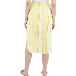 High Rise Midi Wrap Skirt