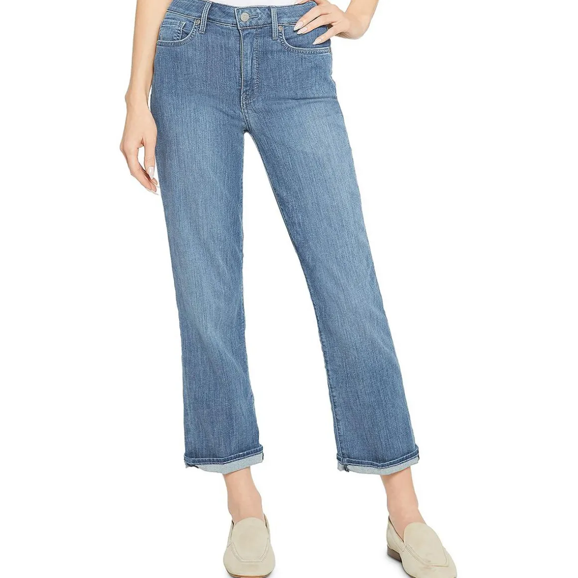 High Rise Straight Leg Ankle Jeans
