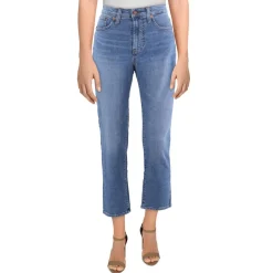 High-Rise Denim Straight Leg Jeans