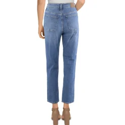High-Rise Denim Straight Leg Jeans
