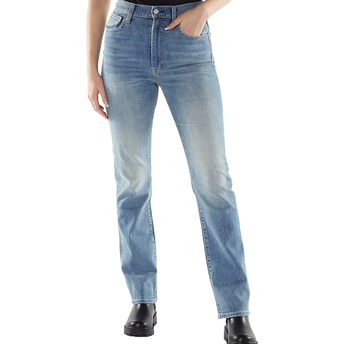 High-Rise Faded Slim Jeans