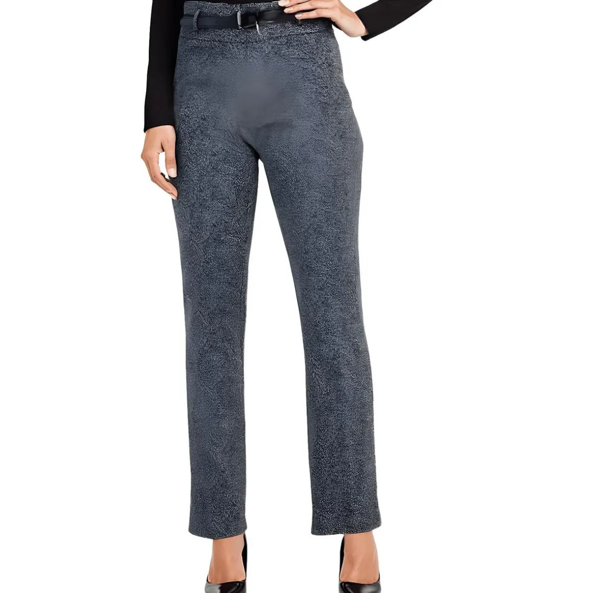 High-Rise Herringbone Dress Pants