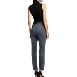 High-Rise Herringbone Dress Pants