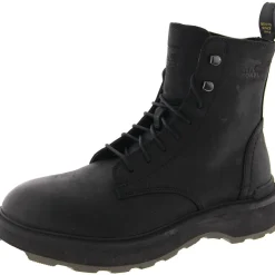 Hi-Line Lace Leather Lace-Up Booties