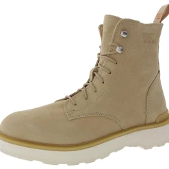 Hi-Line Lace Leather Lace-Up Booties