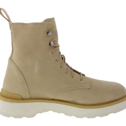 Hi-Line Lace Leather Lace-Up Booties