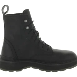 Hi-Line Lace Leather Lace-Up Booties