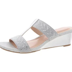 I Luv It 2 Slip On Wedges T-Strap Sandals