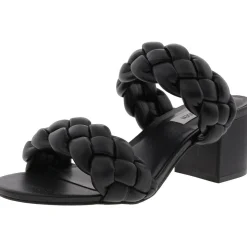 Ideals Braided Faux Leather Block Heel